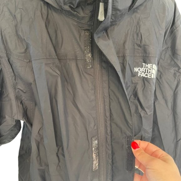 The North Face TNF Men's Black Hyvent Waterproof Hooded Rain Jacket Coat Vent L - Picture 9 of 11